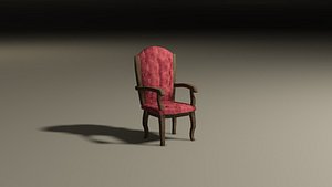 3D Elegant wooden chair model