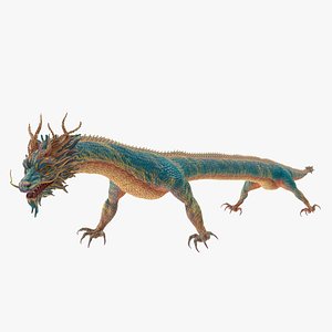 Chinese Mythical Dragon Blue model