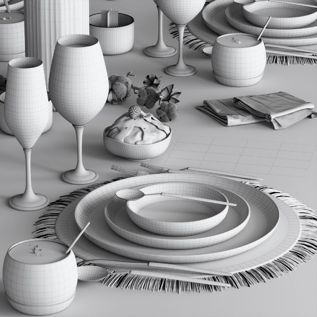 3D Tableware Set -01 Model - TurboSquid 2169223