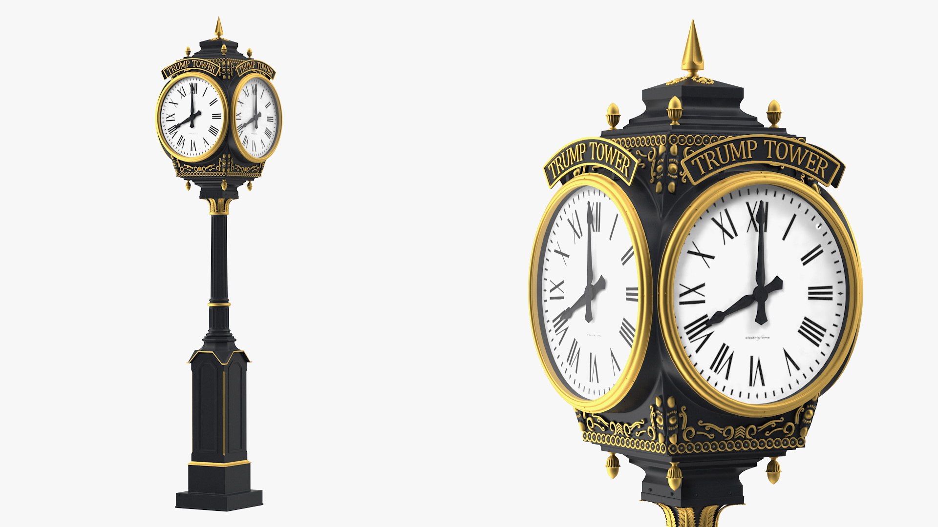 Trump Tower Clock 3D model preview