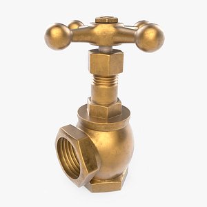 Angled globe valve v2 3D model