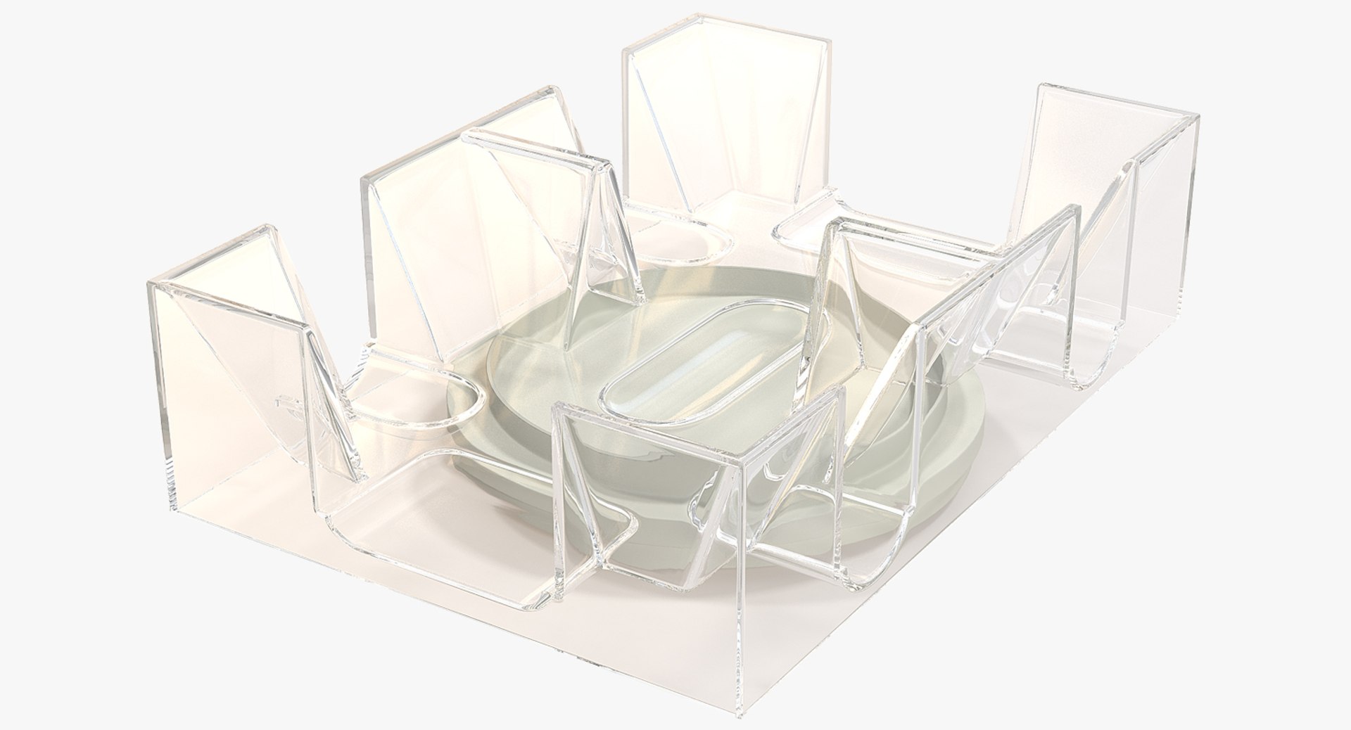 Revolving Dual Tray Holder For Playing Card 9 Decks 3D Model 3D model preview
