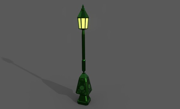 3D green street lamp