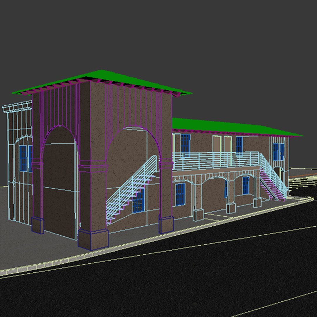 Stucco Building 3d Model