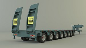 3D model 8 axle semi trailer
