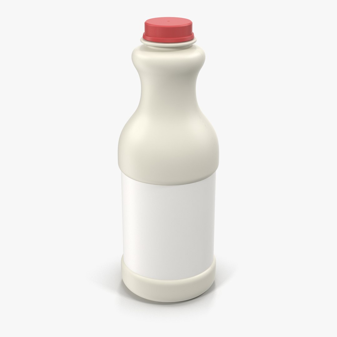 Milk Plastic Pint Generic 3D Model 3D model preview