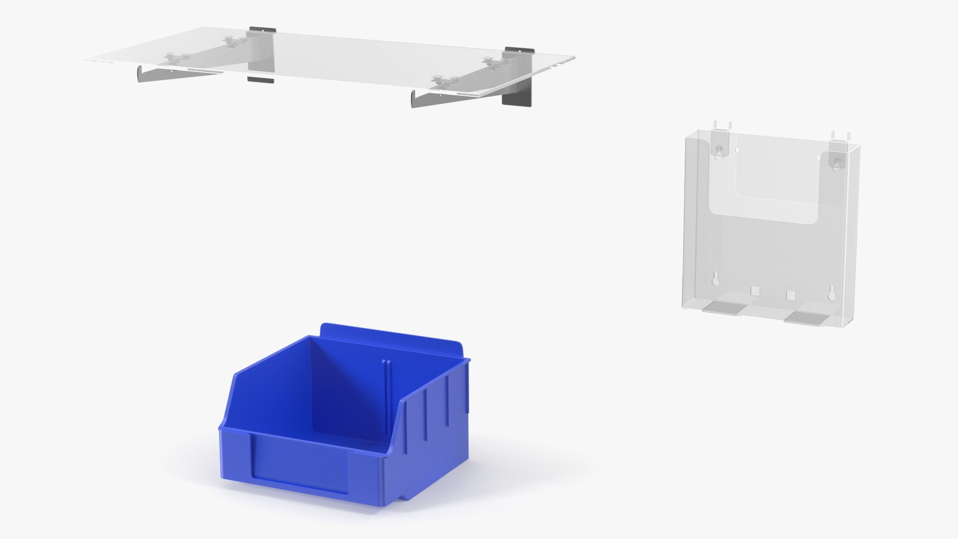 Plastic Slatwall Shelves 3D model preview