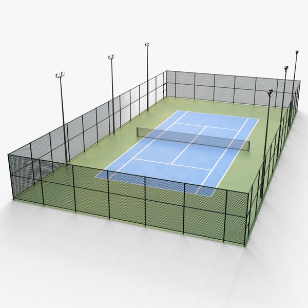 PBR Modular Outdoor Tennis Court 3D model