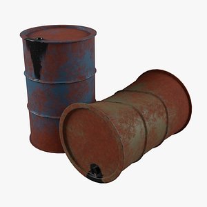 rusty oil barrel model