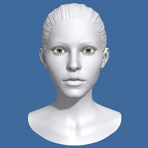 3d female head