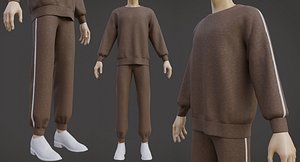 Male Tracksuit - Sweater and Joggers Track set 3D model
