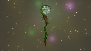 3D Druid Staff Stylized