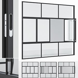 Aluminium window 16 3D model