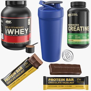 Gym Supplement Collection 3D model