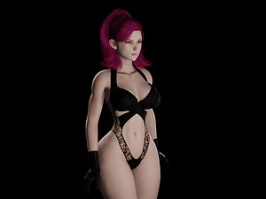 3D Natasha Bunny  Game ready cute girl Blender model