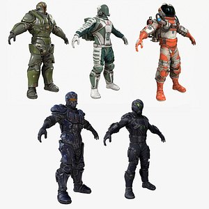 Sci-fi Military Characters - Collection with Zbrush Files