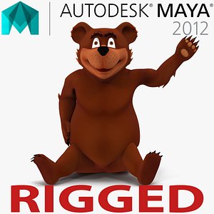 Cartoon Bear Rigged for Maya 3D Model