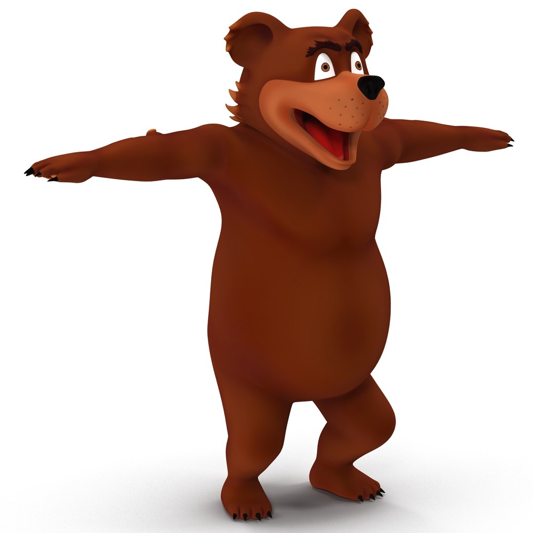 cartoon bear rigged 3d model