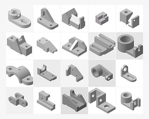 3D 3D Solids for the course of Descriptive Geometry model