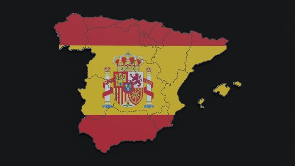 Political Map of Spain 3D model