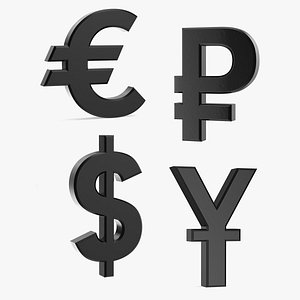 3D plastic currency symbols euro