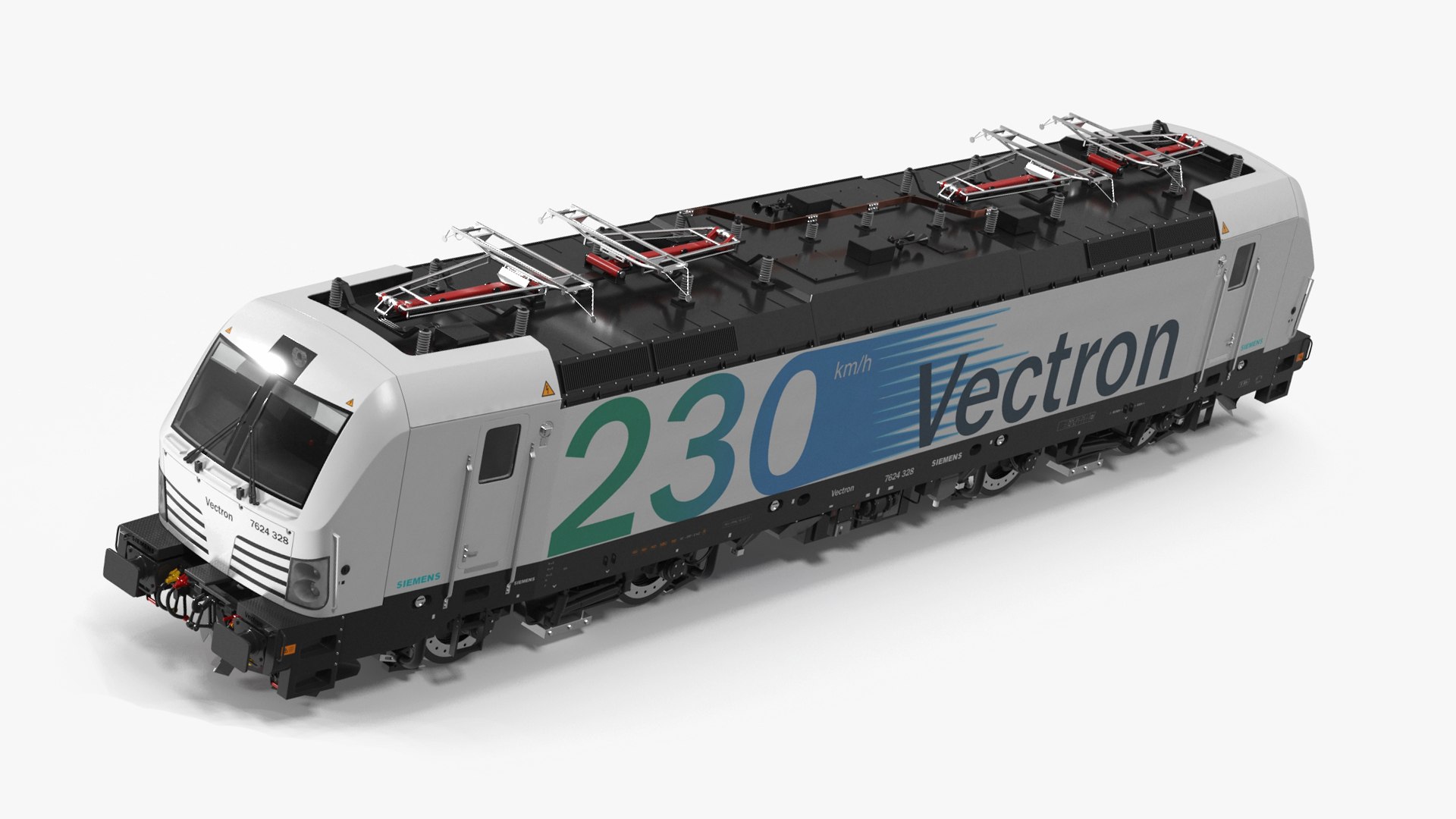 Siemens Vectron Locomotive White Rigged for Cinema 4D 3D model preview