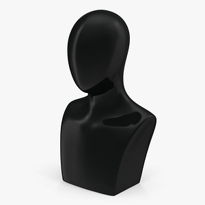 black plastic egghead male 3D model
