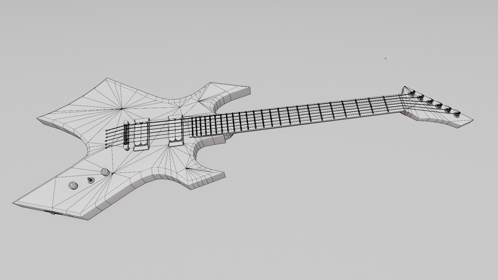 Battered Purple Warlock Shape Electric Guitar Game Ready 3d Model 3D ...
