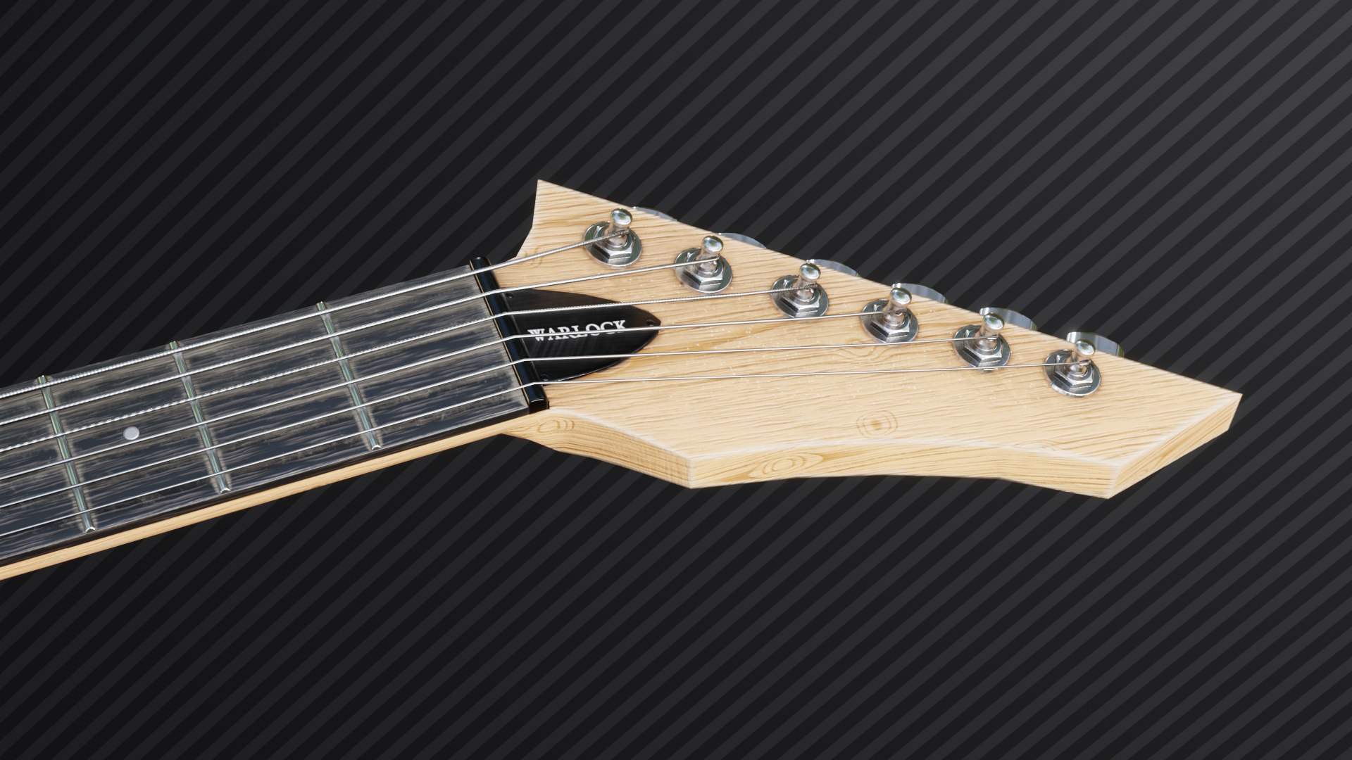 Battered purple Warlock shape Electric Guitar game ready 3d model 3D ...
