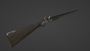 1720 Flintlock Long Rifle 3D