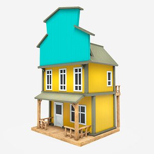 3D Wild west building v4 model