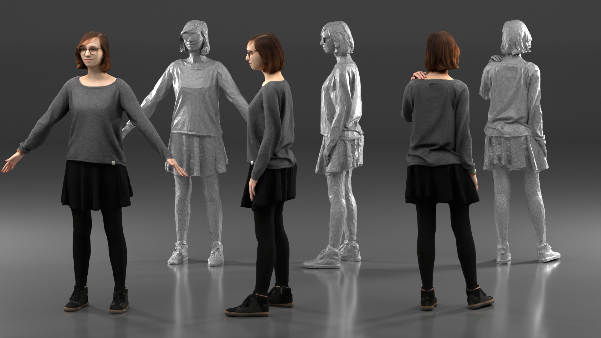 Rigged Young Woman Character - 3D Scanned Figure 0021 Model ...