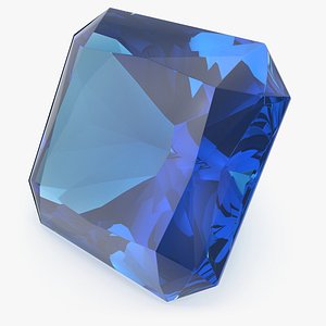 Radiant Cut Blue Topaz 3D