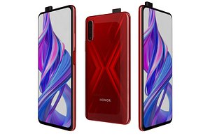 Honor 9X Charm Red  Low Poly 3D