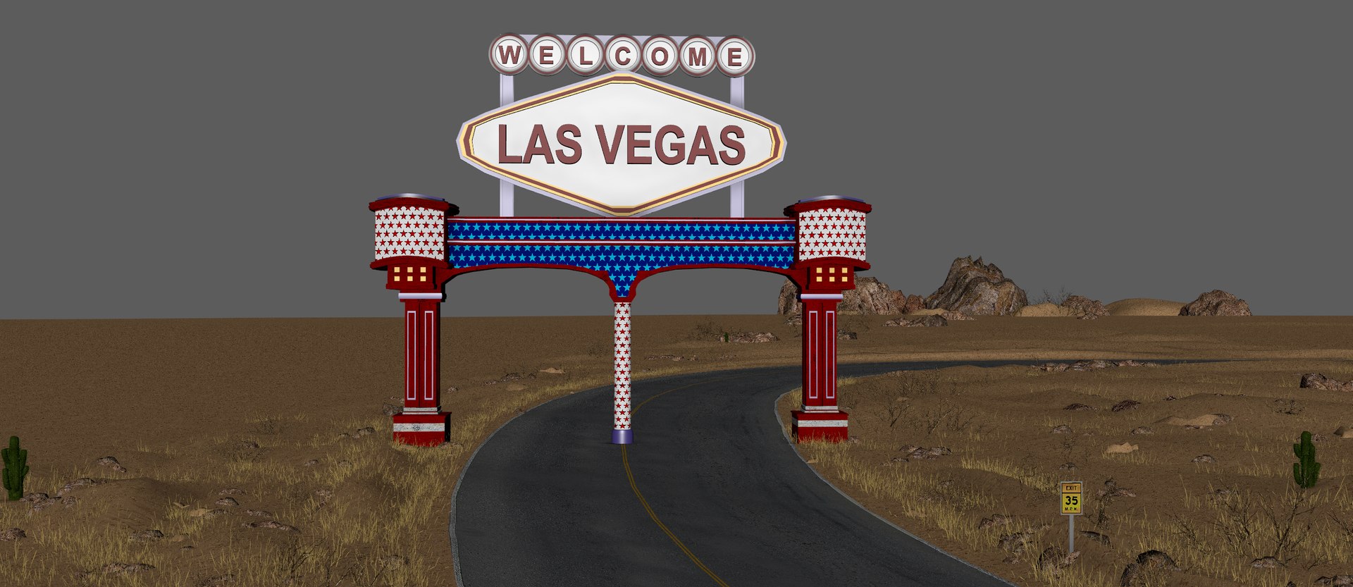 3D model Desert Road Las Vegas. - TurboSquid 1741585