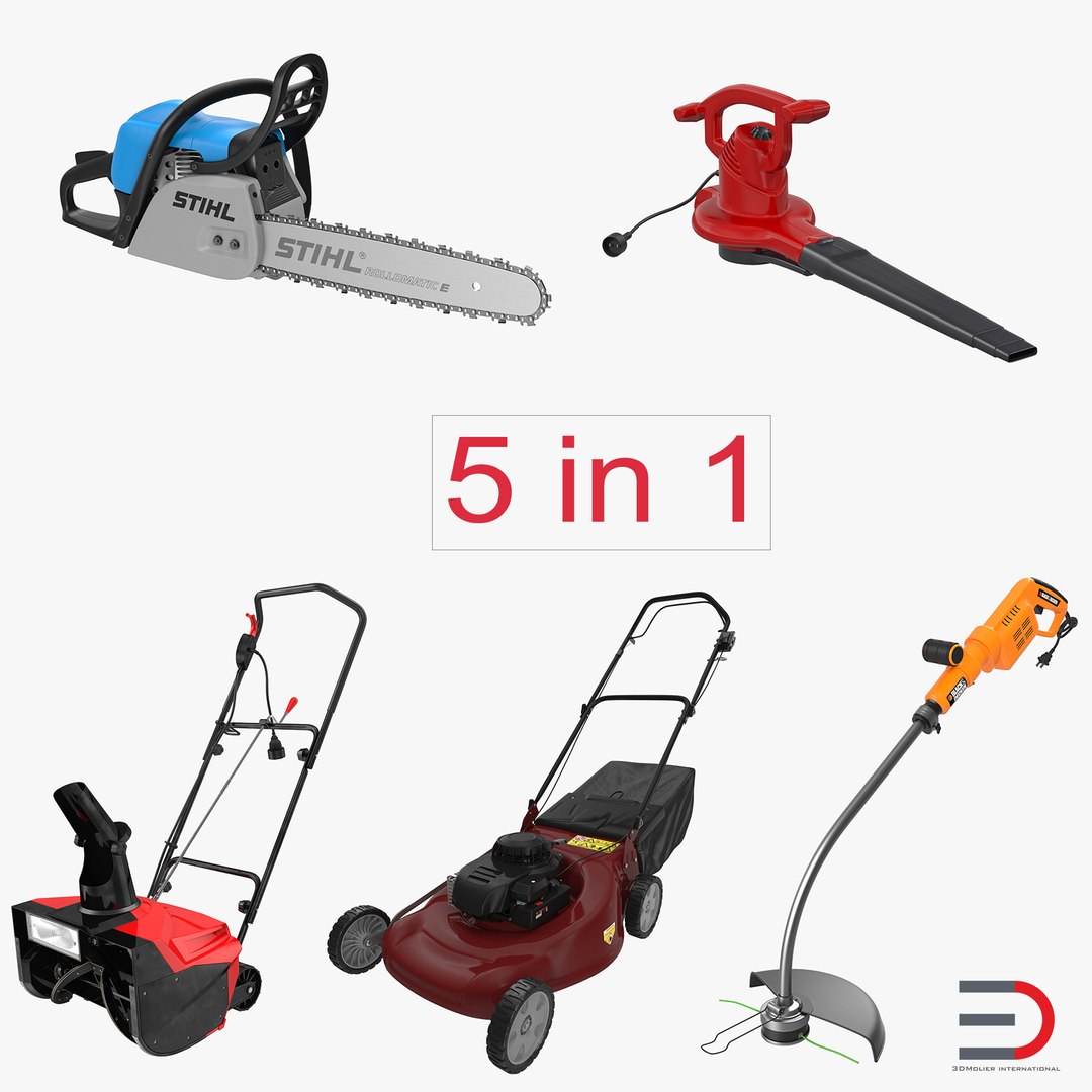 Garden Power Tools Collection 2 3D model preview