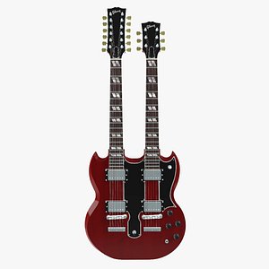 3d model guitar gibson double