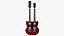 3d model guitar gibson double