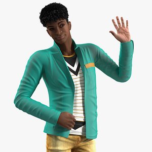 Light Skin Teenager Fashionable Style Rigged for Cinema 4D