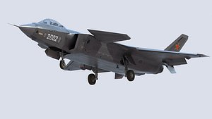 3d stealth jet fighter j-20 model