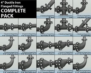 Pipes Pack 4in Ductile Iron Flanged Fittings Collection