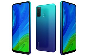 Huawei P smart 2020 Aurora Blue Low Poly 3D model