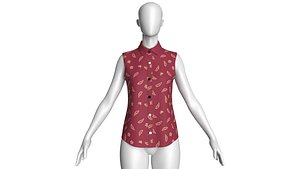 3D model Girls Sleeveless Shirt - Top