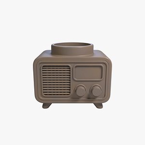 3D model Retro Radio Pen Holder Vintage Broadcast Desk Organizer STL File 3D Printable File