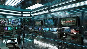 3D model Sci Fi Interior Station Control Panel
