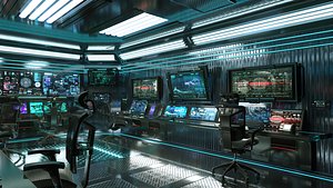 Sci Fi Interior Station Control Panel