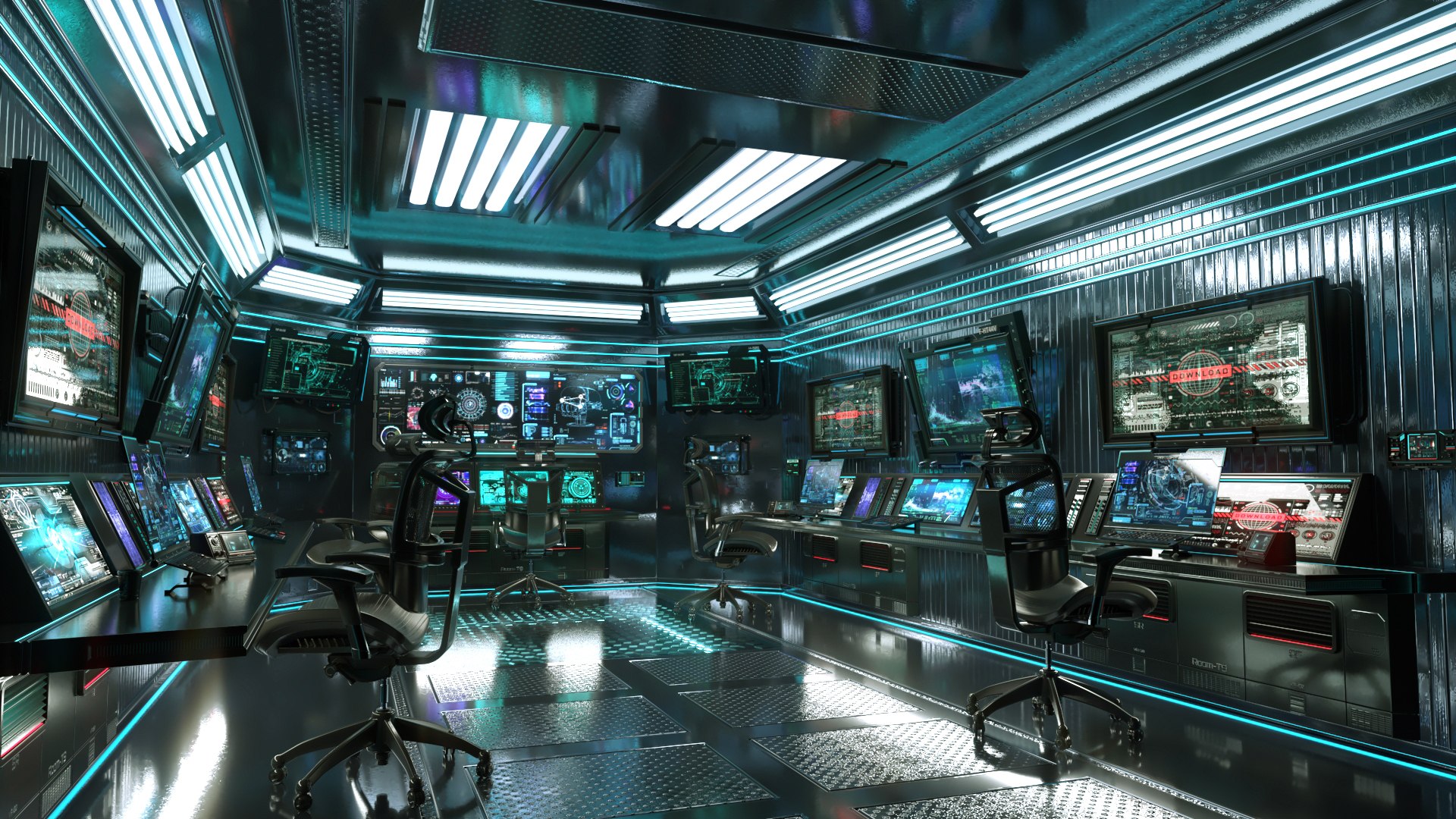 3D Model Sci Fi Interior Station Control Panel - TurboSquid 2224460