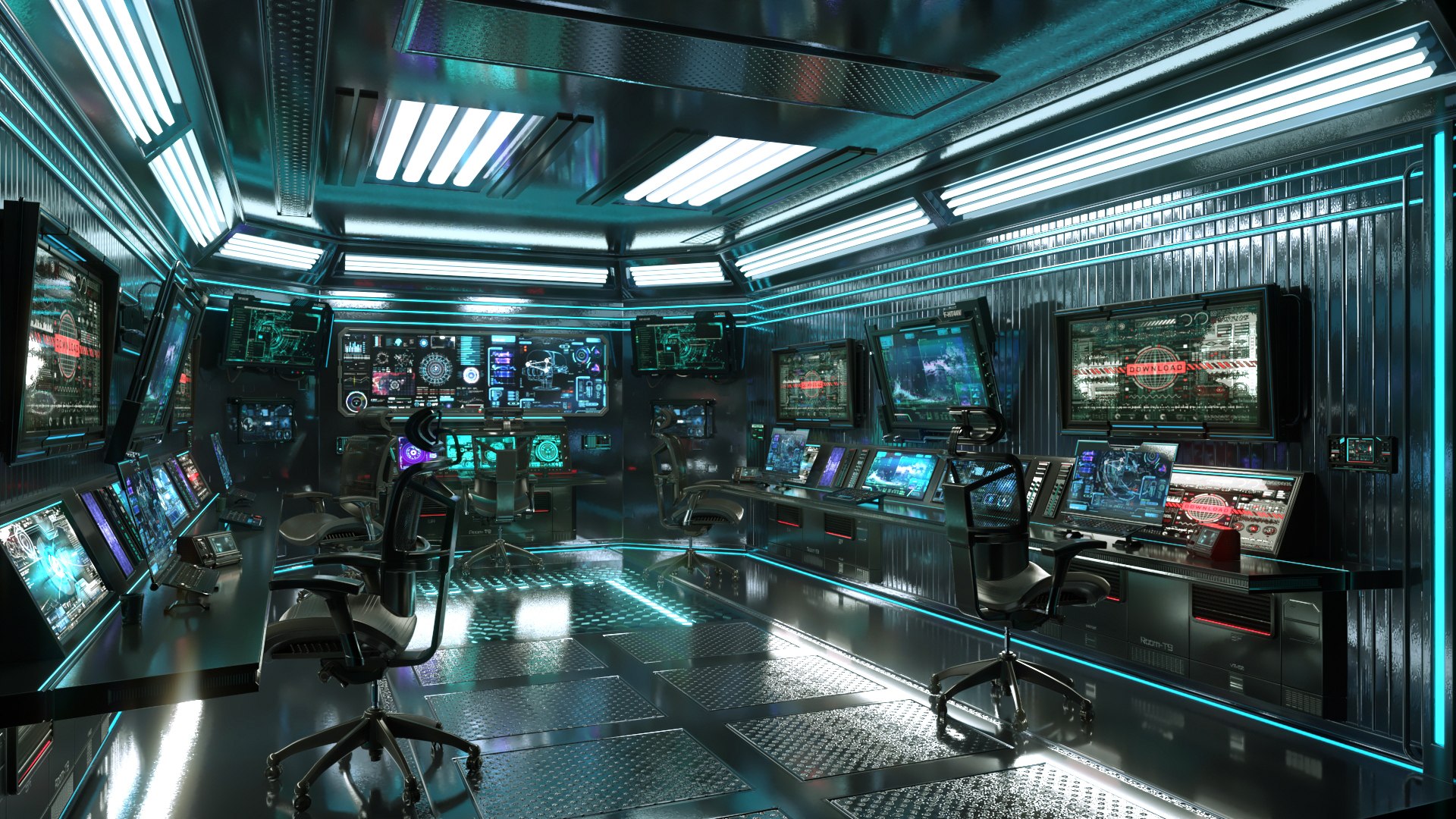 3D Model Sci Fi Interior Station Control Panel - TurboSquid 2224460