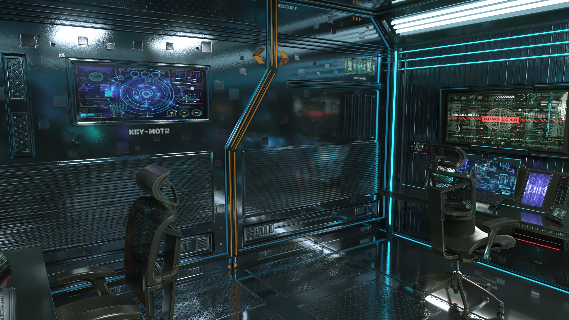 3D Model Sci Fi Interior Station Control Panel - TurboSquid 2224460