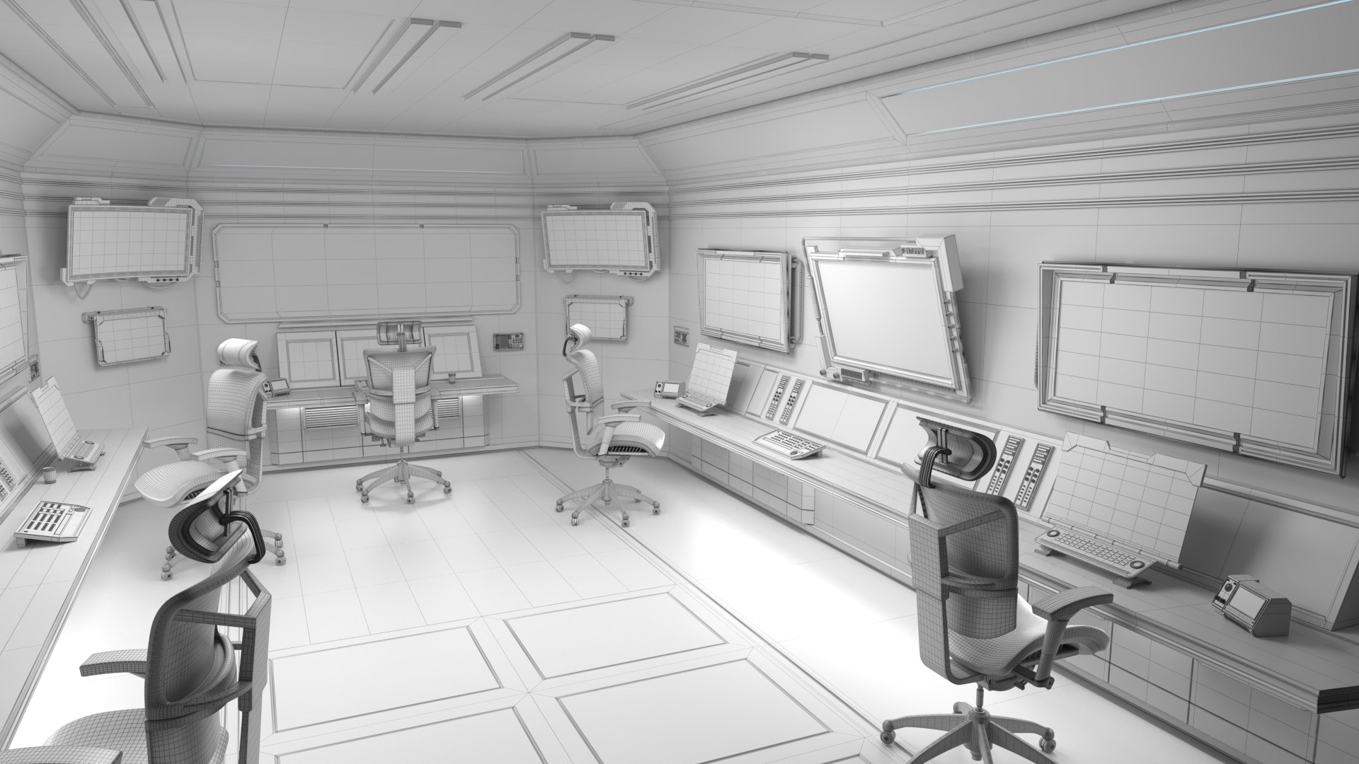3D Model Sci Fi Interior Station Control Panel - TurboSquid 2224460